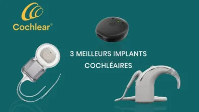 Trois implants cochléaires modernes et performants.