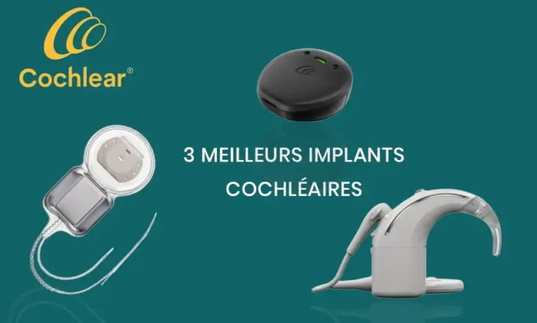 Trois implants cochléaires modernes et performants.