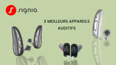 Appareils auditifs Signia sur fond vert